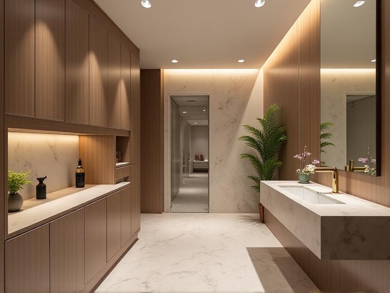Side-by-side comparison of a beeswax polish jar and a synthetic aerosol can on a marble countertop, with natural wood samples showing a warm, matte finish versus a glossy, artificial sheen, illustrating eco-friendly versus chemical choices.